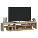 tv-bord med LED-lys sonoma-eg 200x36,5x40 cm