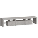 sengebord med LED-lys betongrå 200x36,5x40 cm