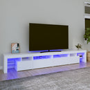 tv-skab med LED-lys 260x36,5x40 cm hvid