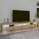 tv-skab med LED-lys 260x36,5x40 cm sonoma-eg