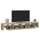 tv-skab med LED-lys 260x36,5x40 cm sonoma-eg