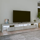 tv-bord med LED-lys 260x36,5x40 cm betongrå
