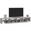 tv-bord med LED-lys 260x36,5x40 cm betongrå