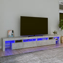 tv-bord med LED-lys 260x36,5x40 cm betongrå