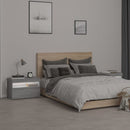 sengeborde 2 stk. med LED-lys 60x35x40 cm grå sonoma-eg