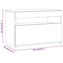 sengeborde 2 stk. med LED-lys 60x35x40 cm grå sonoma-eg