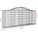 buet gabionkurv 200x30x80/100 cm galvaniseret jern