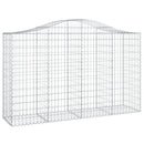 buet gabionkurv 200x50x120/140 cm galvaniseret jern