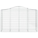 buet gabionkurv 200x50x120/140 cm galvaniseret jern