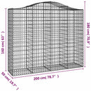 buet gabionkurv 200x50x160/180 cm galvaniseret jern