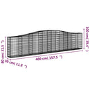 buet gabionkurv 400x30x80/100 cm galvaniseret jern