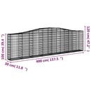 buet gabionkurv 400x30x100/120 cm galvaniseret jern