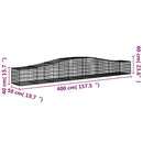 buet gabionkurv 400x50x40/60 cm galvaniseret jern