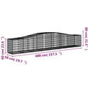 buet gabionkurv 400x50x60/80 cm galvaniseret jern