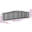 buet gabionkurv 400x50x80/100 cm galvaniseret jern