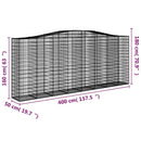 buet gabionkurv 400x50x160/180 cm galvaniseret jern