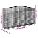 buet gabionkurv 400x50x200/220 cm galvaniseret jern