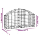 buet gabionkurv 100x30x40/60 cm galvaniseret jern