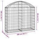 buet gabionkurv 100x30x80/100 cm galvaniseret jern