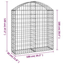 buet gabionkurv 100x30x100/120 cm galvaniseret jern
