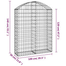buet gabionkurv 100x30x120/140 cm galvaniseret jern