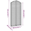 buet gabionkurv 100x30x220/240 cm galvaniseret jern