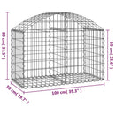 buet gabionkurv 100x50x60/80 cm galvaniseret jern