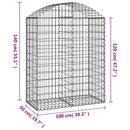 buet gabionkurv 100x50x120/140 cm galvaniseret jern
