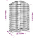 buet gabionkurv 100x50x140/160 cm galvaniseret jern