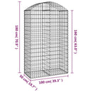buet gabionkurv 100x50x160/180 cm galvaniseret jern