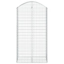 buet gabionkurv 100x50x180/200 cm galvaniseret jern