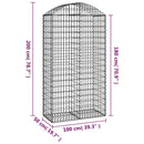 buet gabionkurv 100x50x180/200 cm galvaniseret jern