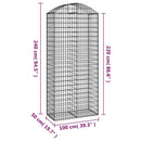 buet gabionkurv 100x50x220/240 cm galvaniseret jern