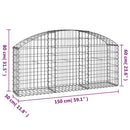 buet gabionkurv 150x30x60/80 cm galvaniseret jern