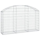 buet gabionkurv 150x30x80/100 cm galvaniseret jern