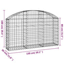 buet gabionkurv 150x30x80/100 cm galvaniseret jern