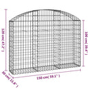 buet gabionkurv 150x30x100/120 cm galvaniseret jern