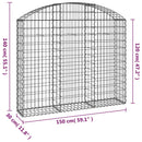 buet gabionkurv 150x30x120/140 cm galvaniseret jern