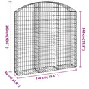 buet gabionkurv 150x30x140/160 cm galvaniseret jern