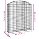 buet gabionkurv 150x30x160/180 cm galvaniseret jern