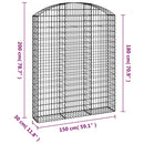 buet gabionkurv 150x30x180/200 cm galvaniseret jern