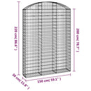 buet gabionkurv 150x30x200/220 cm galvaniseret jern