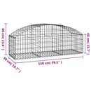 buet gabionkurv 150x50x40/60 cm galvaniseret jern