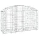 buet gabionkurv 150x50x80/100 cm galvaniseret jern