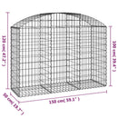 buet gabionkurv 150x50x100/120 cm galvaniseret jern
