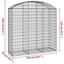 buet gabionkurv 150x50x140/160 cm galvaniseret jern