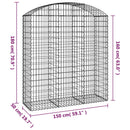 buet gabionkurv 150x50x160/180 cm galvaniseret jern