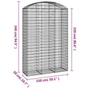 buet gabionkurv 150x50x220/240 cm galvaniseret jern