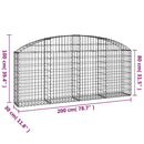 buet gabionkurv 200x30x80/100 cm galvaniseret jern