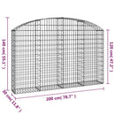 buet gabionkurv 200x30x120/140 cm galvaniseret jern